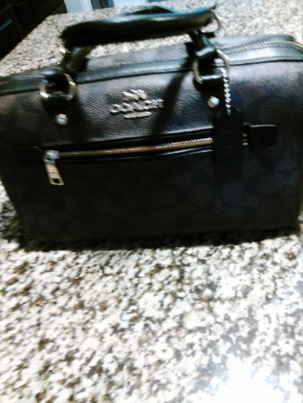 Coach Black Monogram Duffel Satchel L7 W 11